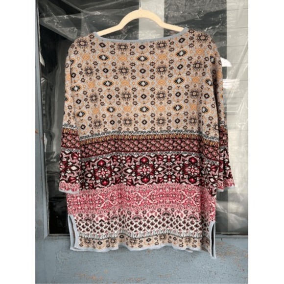 S5 J. Jill Women's‎ Geometric Print 3/4 Sleeve Sweater XS - Picture 4 of 8